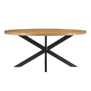 Table à manger Ovale 6/8 p L.180 cm, Manguier et métal noir…