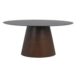 Table à manger ovale 6 personnes 160 cm noyer