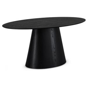 Table à manger ovale 6 personnes L160 noir