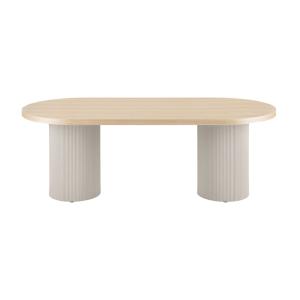 Table à manger ovale 8/10 personnes 220 cm, frêne et sable