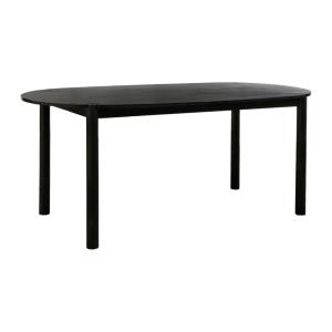 Table à manger ovale bois d'hévéa 6 places noir