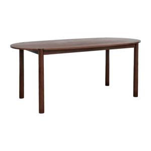 Table à manger ovale bois d'hévéa 6 places noyer
