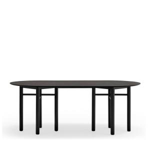 Table à manger ovale en bois 200x100cm noir