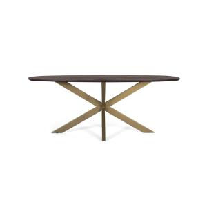 Table à manger ovale en bois d'acacia et pieds en métal 200…