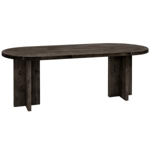 Table à manger ovale en bois de sapin noir 160x75cm