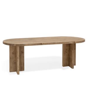 Table à manger ovale en bois de sapin vieilli 160x75cm
