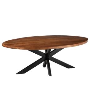 Table à manger ovale en bois massif 210x110cm LOUEVA nature…