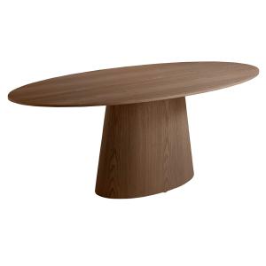 Table à manger ovale en effet bois noyer
