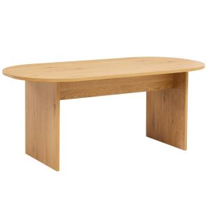 Table à manger ovale en mélaminé bois 8 places