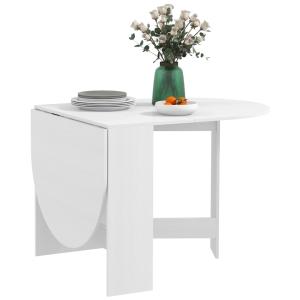 Table à manger pliante ovale 6 personnes métal blanc