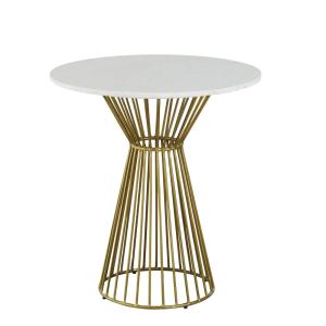 Table à manger professionnelle en terrazzo blanc et métal c…