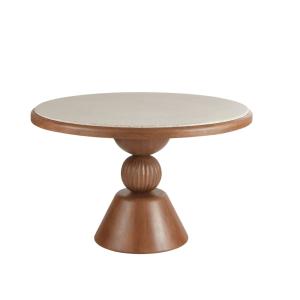 Table à manger professionnelle ronde effet terrazzo et en b…