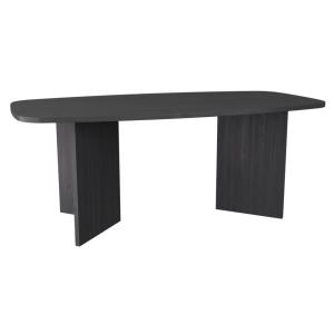 Table à manger rectangulaire, 190 cm, effet frêne noir-gris…