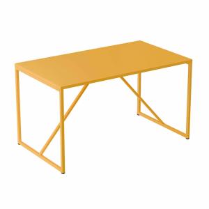 Table à manger rectangulaire 4 places en acier jaune