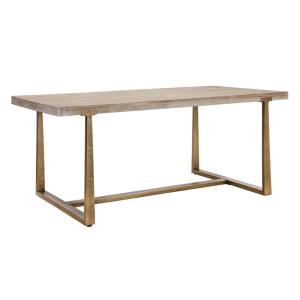 Table à manger rectangulaire en bois et métal marron 180x90…