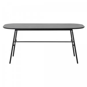 Table à manger rectangulaire en bois noir 180x90cm