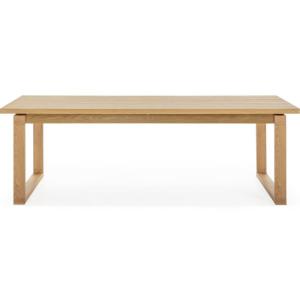 Table à manger rectangulaire en bois, piètement couleur chê…