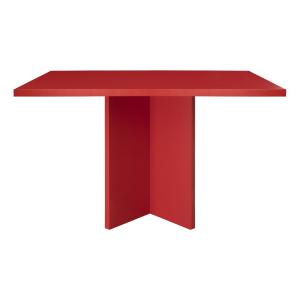 Table à manger rectangulaire laquée en MDF de 3cm Rouge Fla…