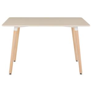 Table à manger rectangulaire, pour 4 personnes, blanc crème…