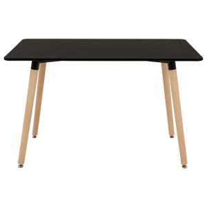 Table à manger rectangulaire, pour 4 personnes, noir
