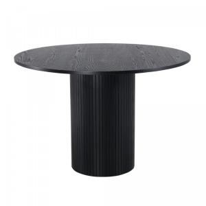 Table à manger ronde 110cm pied central en bois noir