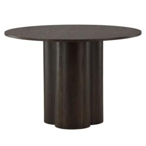 Table à manger ronde 110cm pied central marron