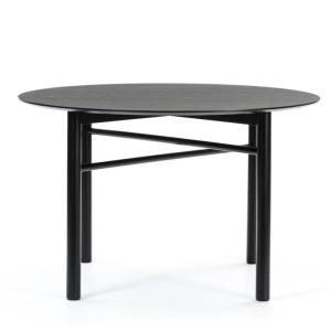 Table à manger ronde 120 cm en bois JUNCO noir 120x120x75cm