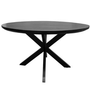 Table à manger Ronde 4 personnes 130 cm en bois massif noir
