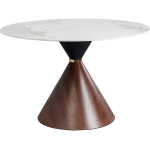 Table à manger ronde 4 personnes céramique blanche D120
