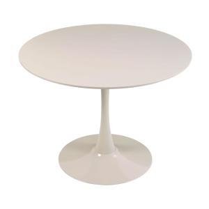 Table à manger ronde 4 personnes D100 cm beige