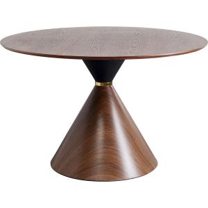 Table à manger ronde 4 personnes effet bois D120