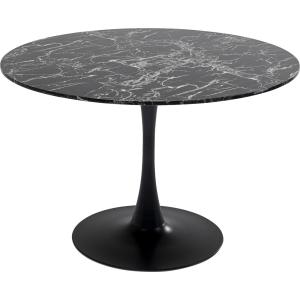 Table à manger ronde 4 personnes en marbre et acier noir D1…