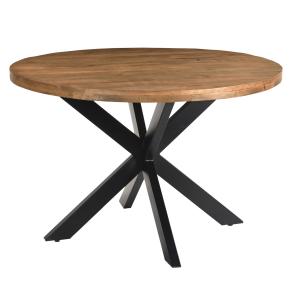 Table à manger Ronde 4 personnes L120 cm Manguier et métal…