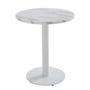 Table à manger ronde 60 cm pied blanc et revêtement marbre…