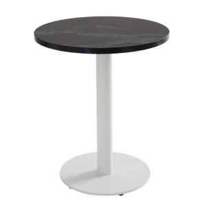 Table à manger ronde 60 cm pied blanc et revêtement marbre…