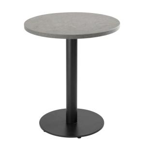 Table à manger ronde 60 cm pied noir et revêtement béton gr…