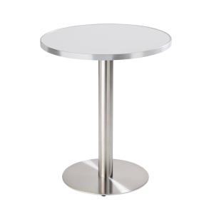 Table à manger ronde 60 cm plateau blanc/argent et pied arg…