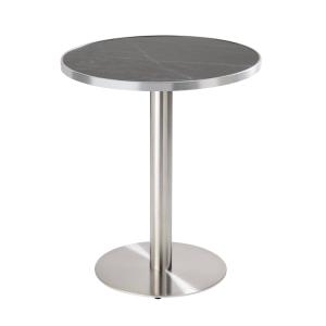 Table à manger ronde 60 cm plateau noir/argent et pied arge…