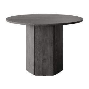 Table à manger ronde aspect frêne noir, 110x75 cm