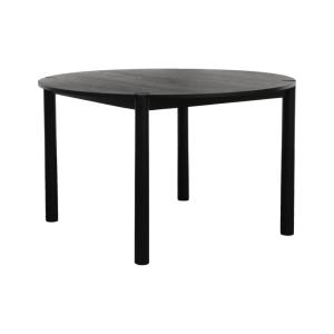 Table à manger ronde bois d'hévéa 4 places noir
