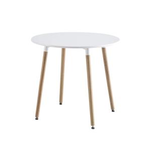 Table à manger ronde D80cm bois blanc