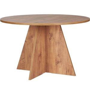 Table à manger ronde effet bois 5 à 6 pers. Ø120 cm