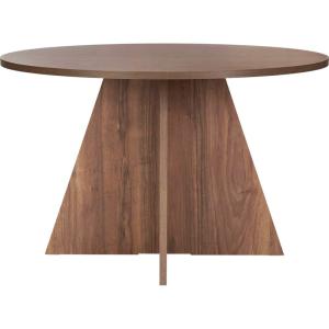 Table à manger ronde effet Noyer 5 à 6 pers. Ø120 cm