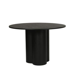 Table à manger ronde en bois 110x76 cm noir