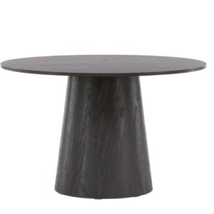 Table à manger ronde en bois 120cm RENZA noir 120x120x75cm