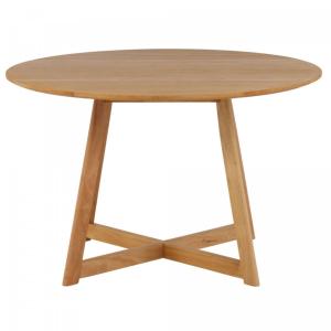 Table à manger ronde en bois aux bords rabattables 120cm