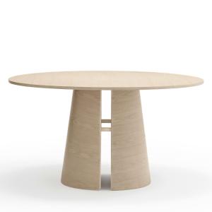 Table à manger ronde en bois D137cm bois blanchi