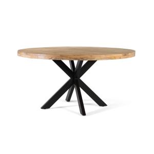 Table à manger ronde en bois de manguier, diamètre 150 cm