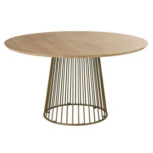 Table à manger ronde en bois de manguier et métal coloris l…