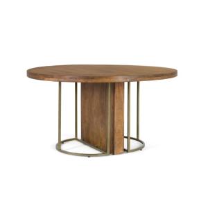 Table à manger ronde en bois de manguier massif 150 cm